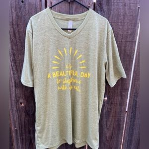 NWOT cat tee shirt light green